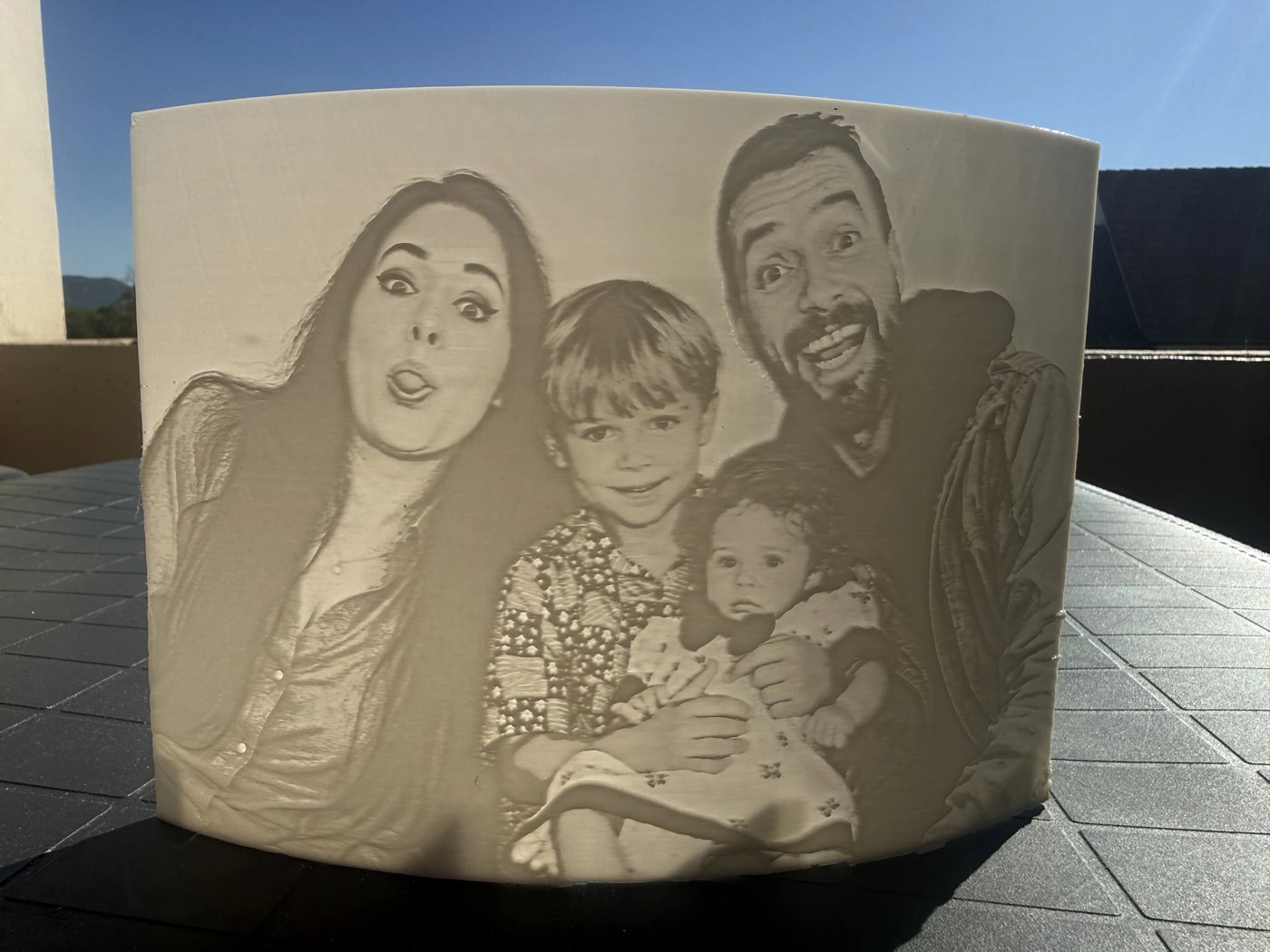 Lithophanie photo de famille